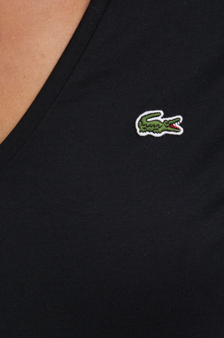 Lacoste Памучна тениска в черно - Pepit.bg