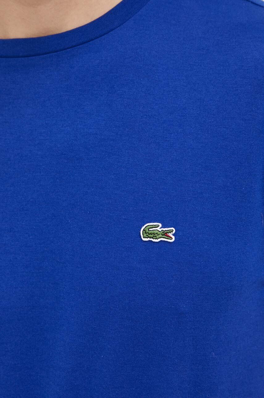 Lacoste Памучна тениска в тъмносиньо с изчистен дизайн - Pepit.bg