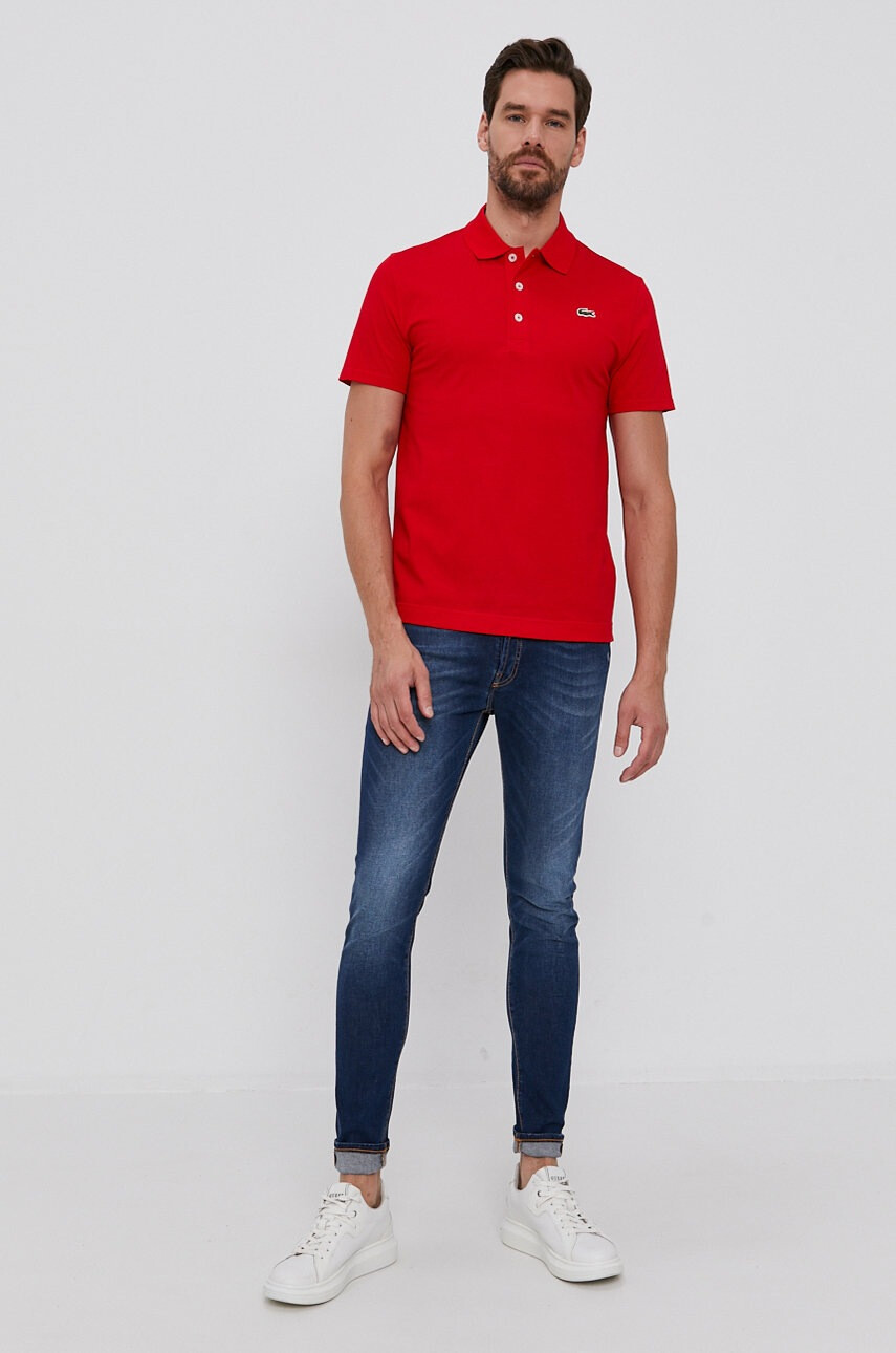 Lacoste Памучна тениска с яка - Pepit.bg