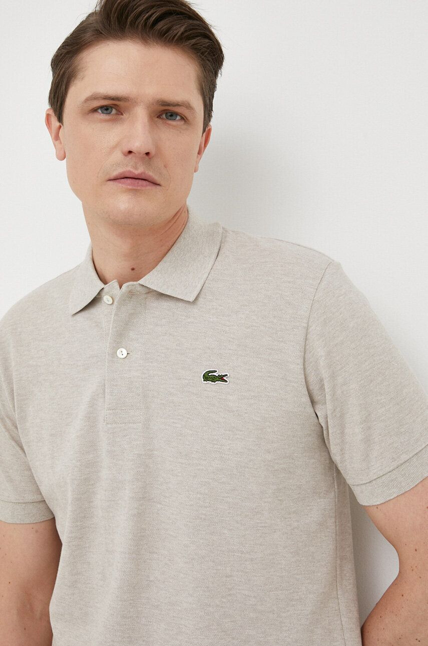 Lacoste Памучна тениска с яка меланж на - Pepit.bg