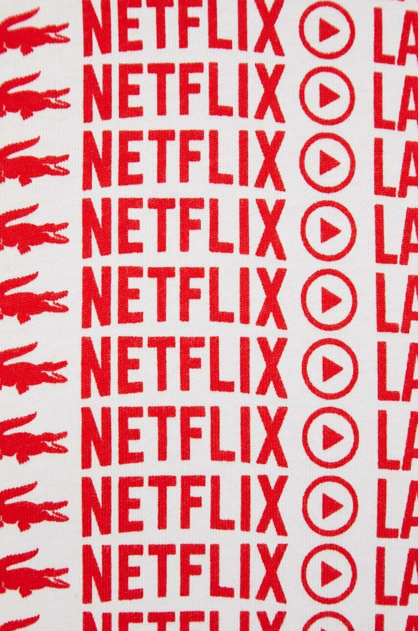 Lacoste Памучна тениска x Netflix в бяло с десен - Pepit.bg