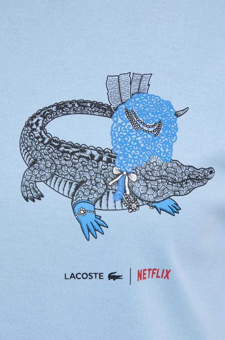 Lacoste Памучна тениска x Netflix в синьо - Pepit.bg