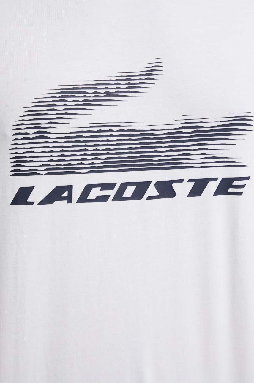 Lacoste Пижама мъжка в бяло с десен - Pepit.bg