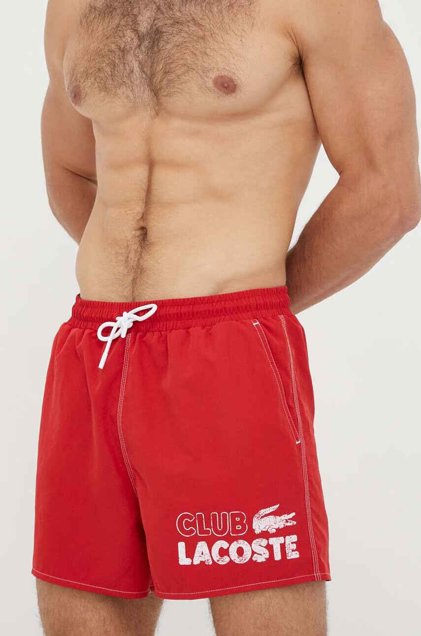 Lacoste Плувни шорти в червено - Pepit.bg