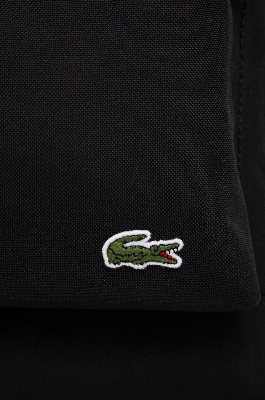 Lacoste Раница в черно голям размер с изчистен дизайн - Pepit.bg