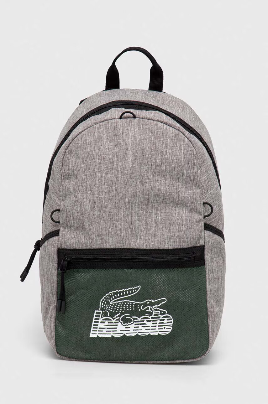 Lacoste Раница в сиво голям размер с десен - Pepit.bg