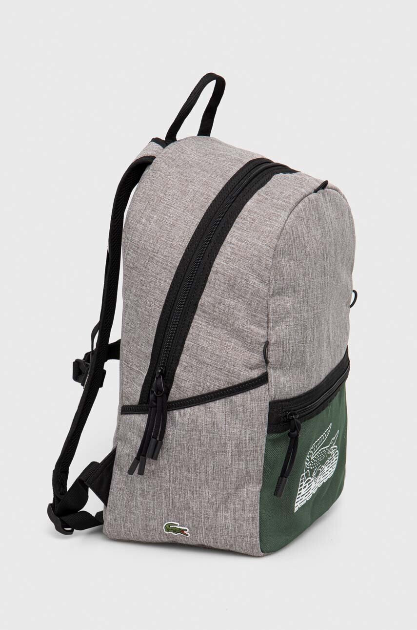 Lacoste Раница в сиво голям размер с десен - Pepit.bg