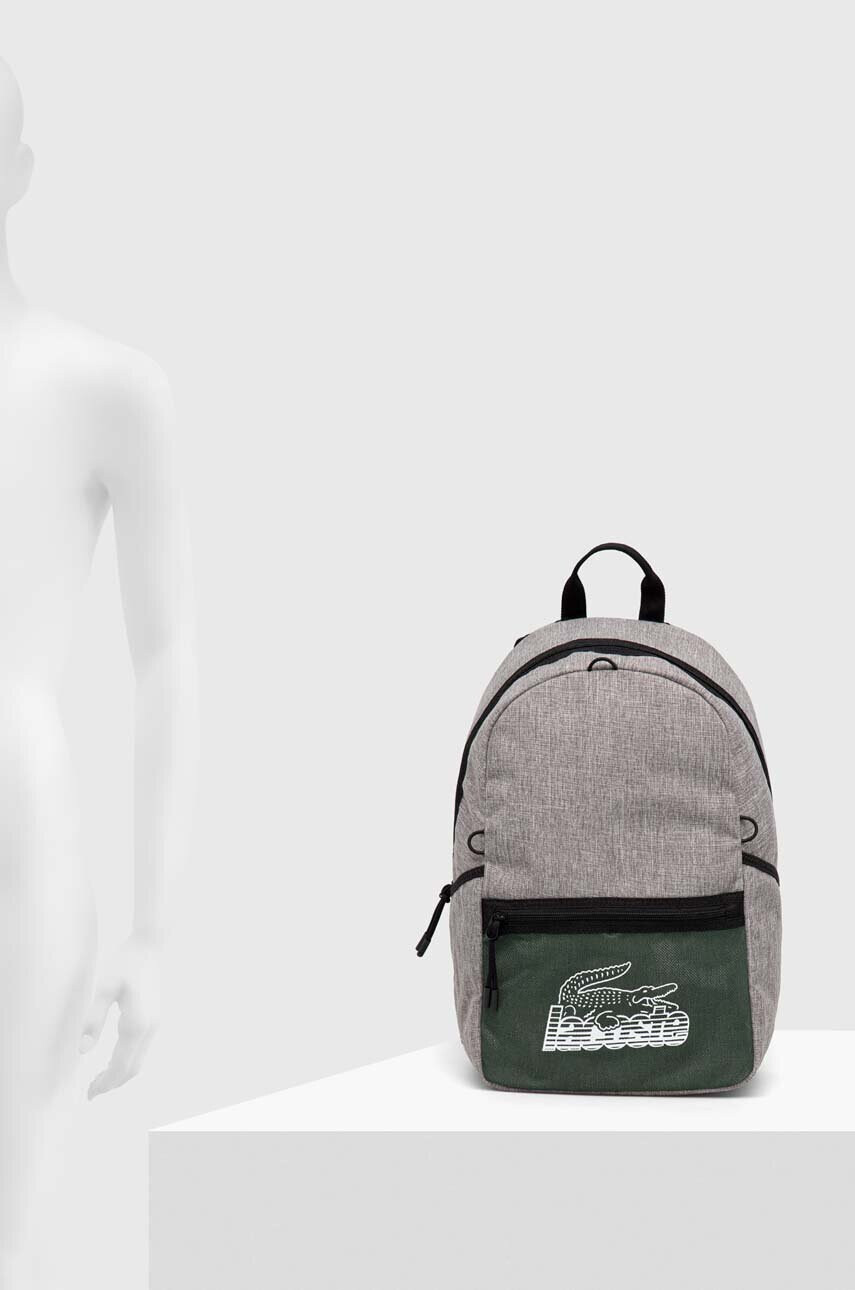 Lacoste Раница в сиво голям размер с десен - Pepit.bg
