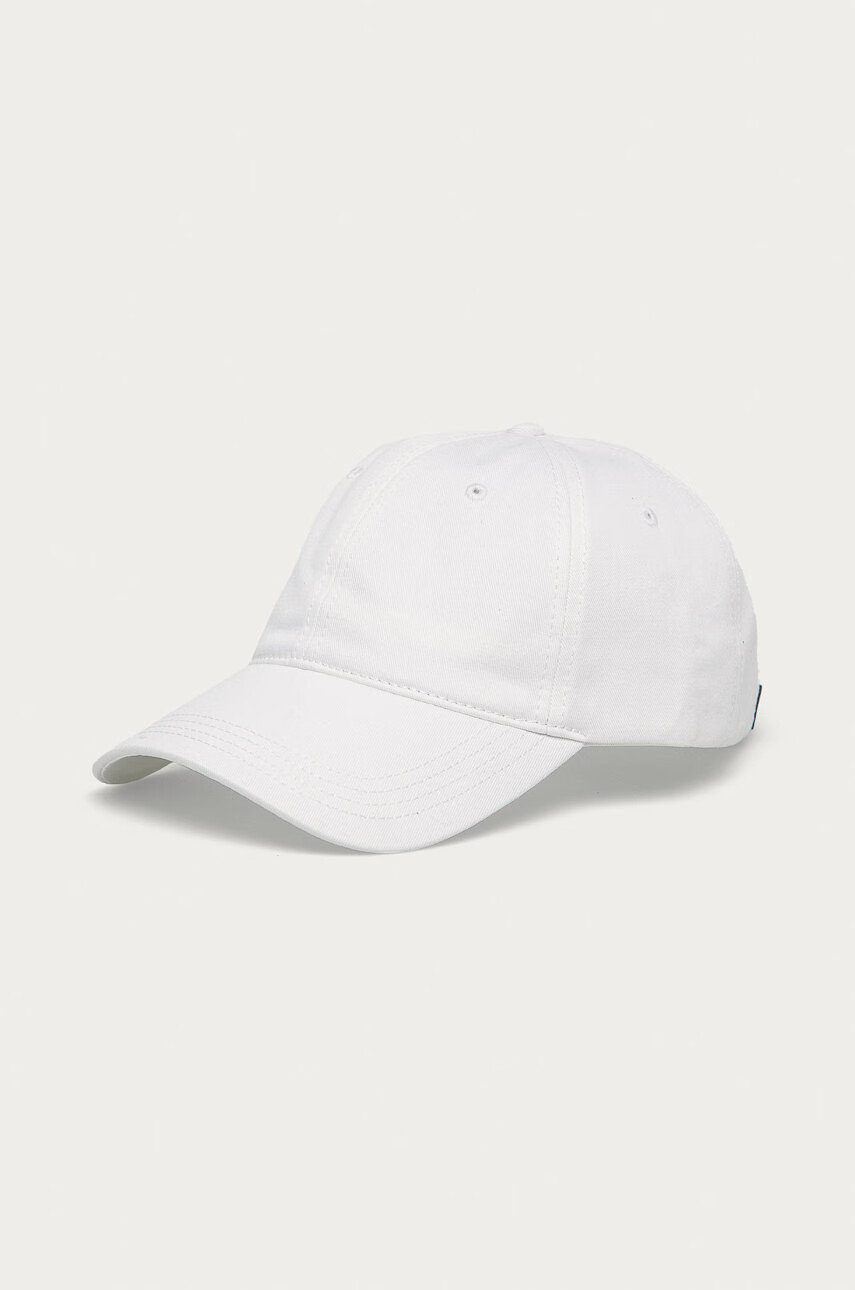Lacoste Шапка в бяло с изчистен дизайн - Pepit.bg