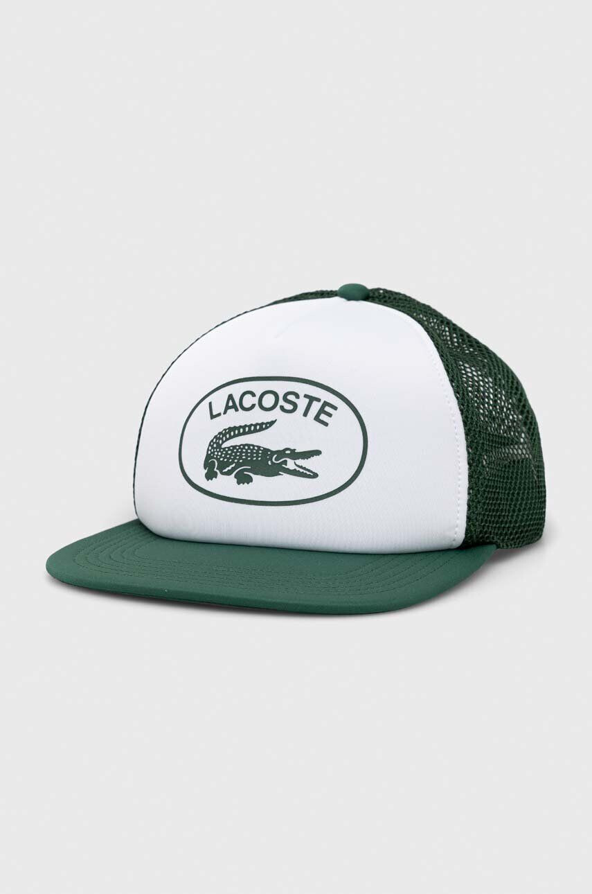 Lacoste Шапка с козирка в зелено с десен - Pepit.bg