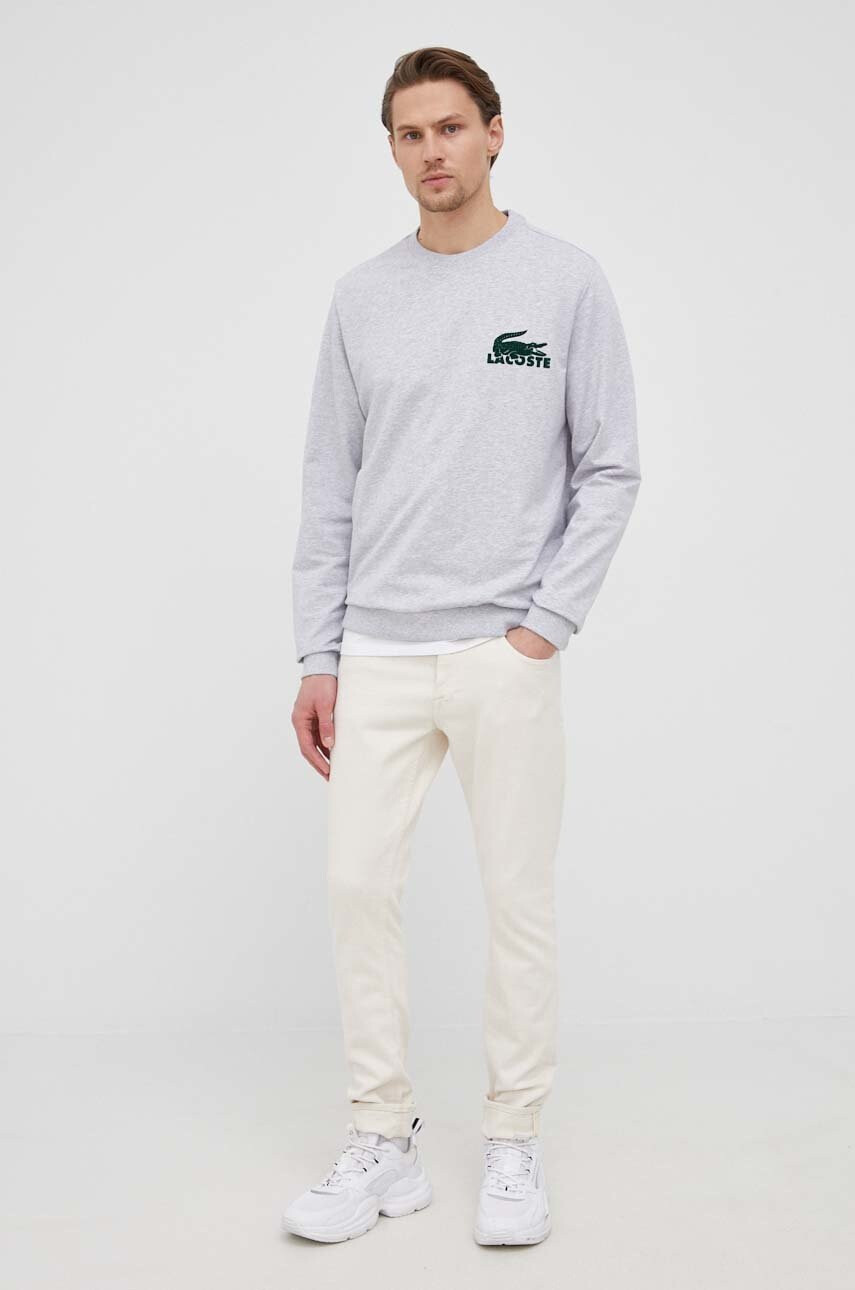 Lacoste Суичър в сиво с апликация - Pepit.bg