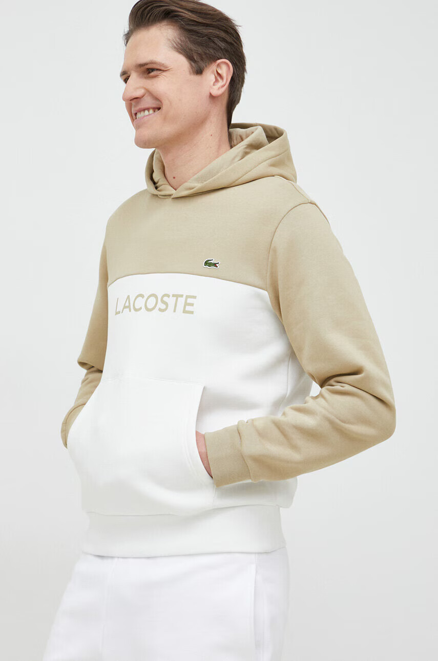 Lacoste Суичър в зелено с качулка с десен - Pepit.bg
