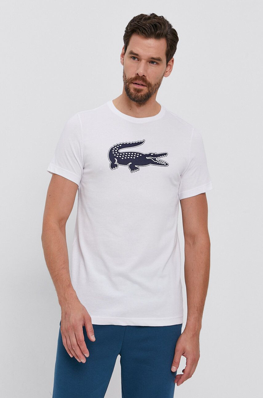 Lacoste Тениска в бяло с принт - Pepit.bg