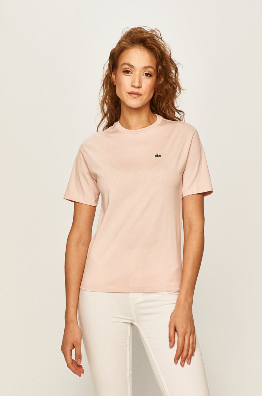 Lacoste Памучна тениска в розово - Pepit.bg