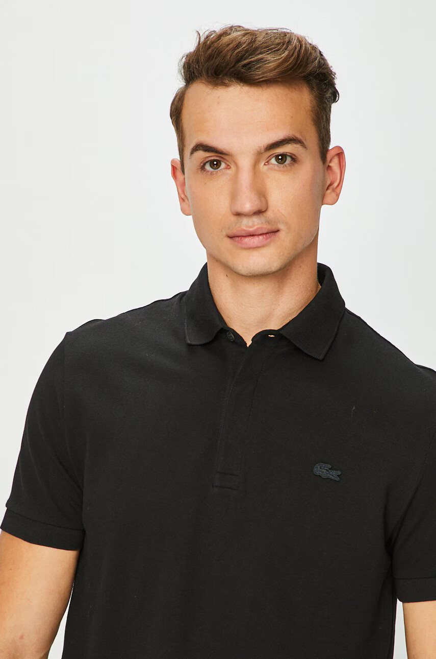 Lacoste Тениска с яка в тъмносиньо с десен - Pepit.bg