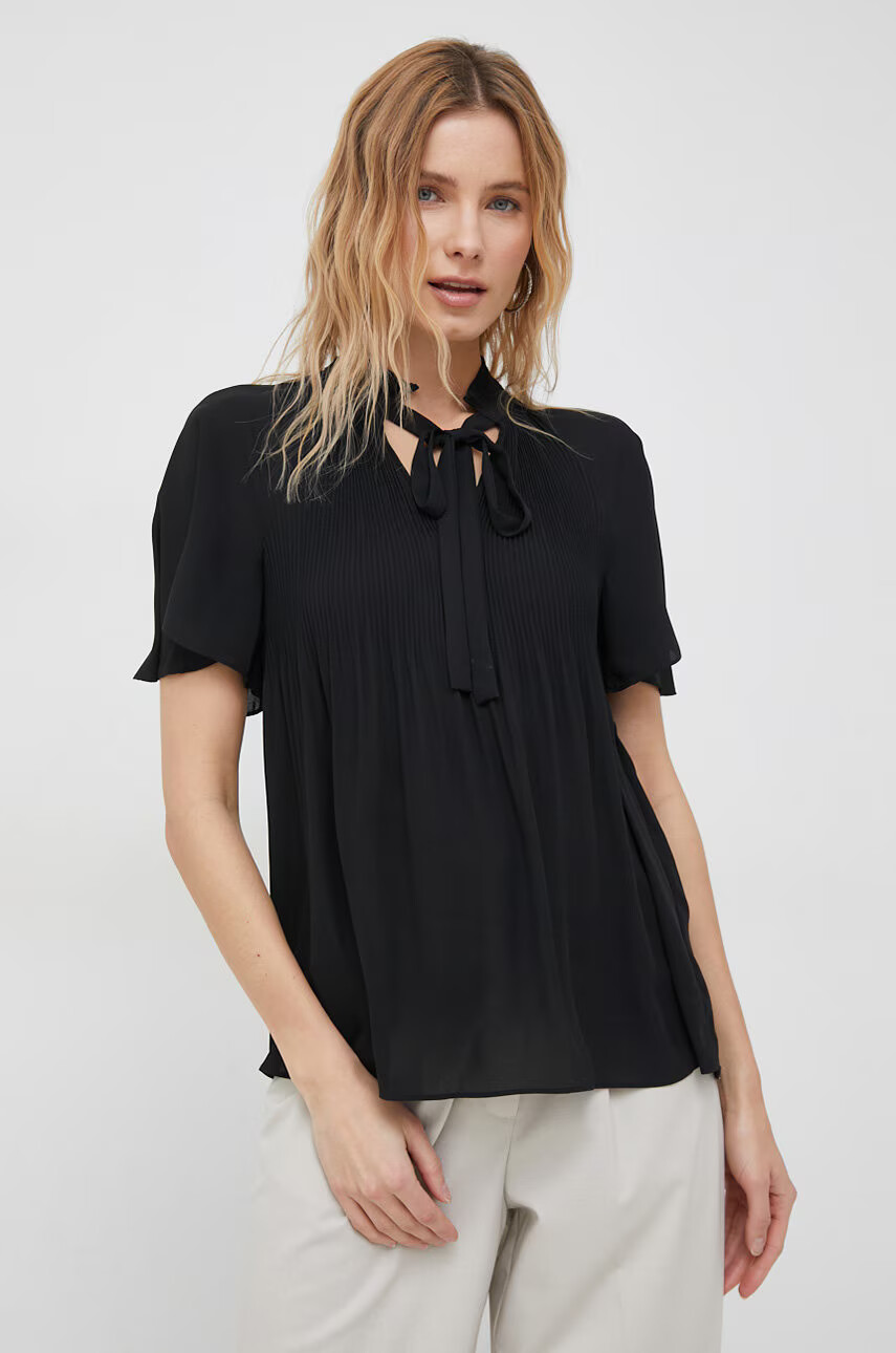 Lauren Ralph Lauren Блуза в черно с изчистен дизайн - Pepit.bg