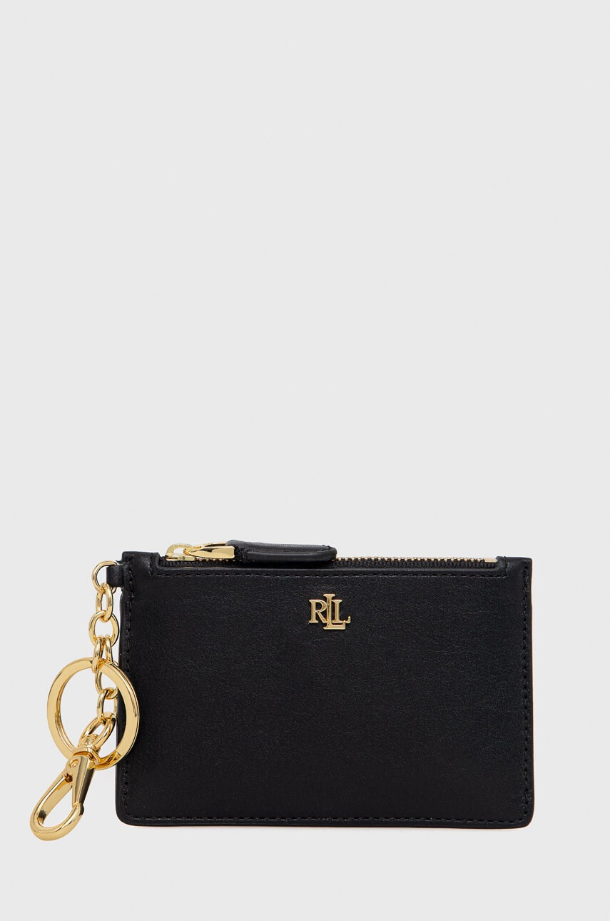 Lauren Ralph Lauren Кожен калъф за карти дамски в черно - Pepit.bg