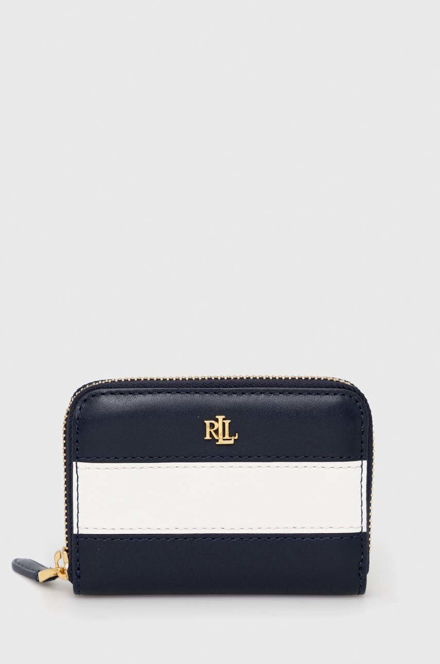 Lauren Ralph Lauren Кожен портфейл дамски в тъмносиньо - Pepit.bg