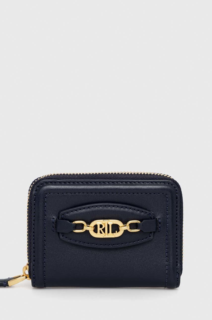 Lauren Ralph Lauren Кожен портфейл дамски в тъмносиньо - Pepit.bg