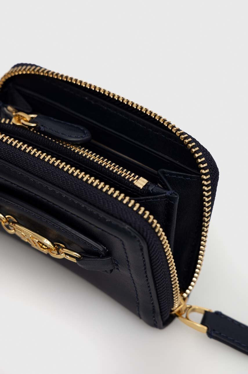 Lauren Ralph Lauren Кожен портфейл дамски в тъмносиньо - Pepit.bg
