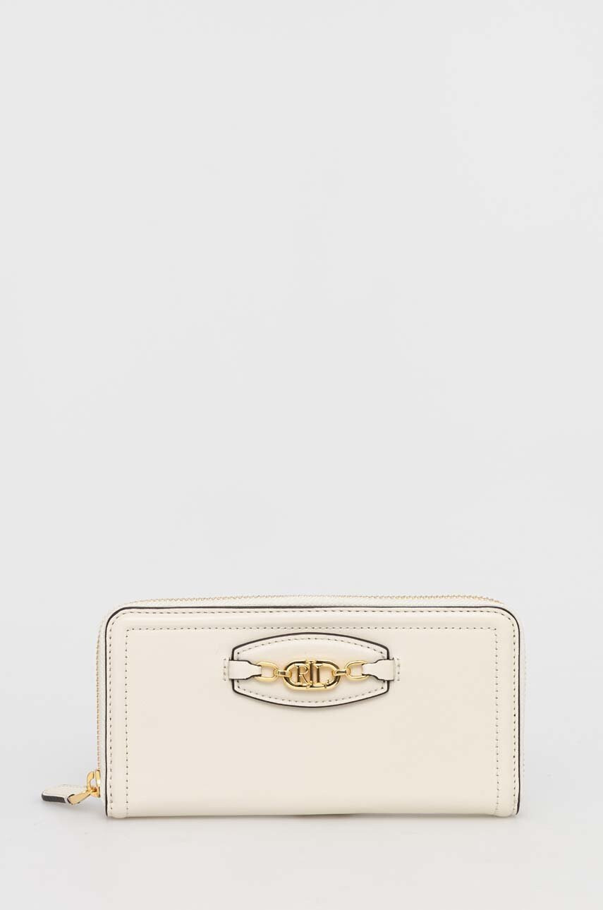 Lauren Ralph Lauren Кожен портфейл дамски в бежово - Pepit.bg