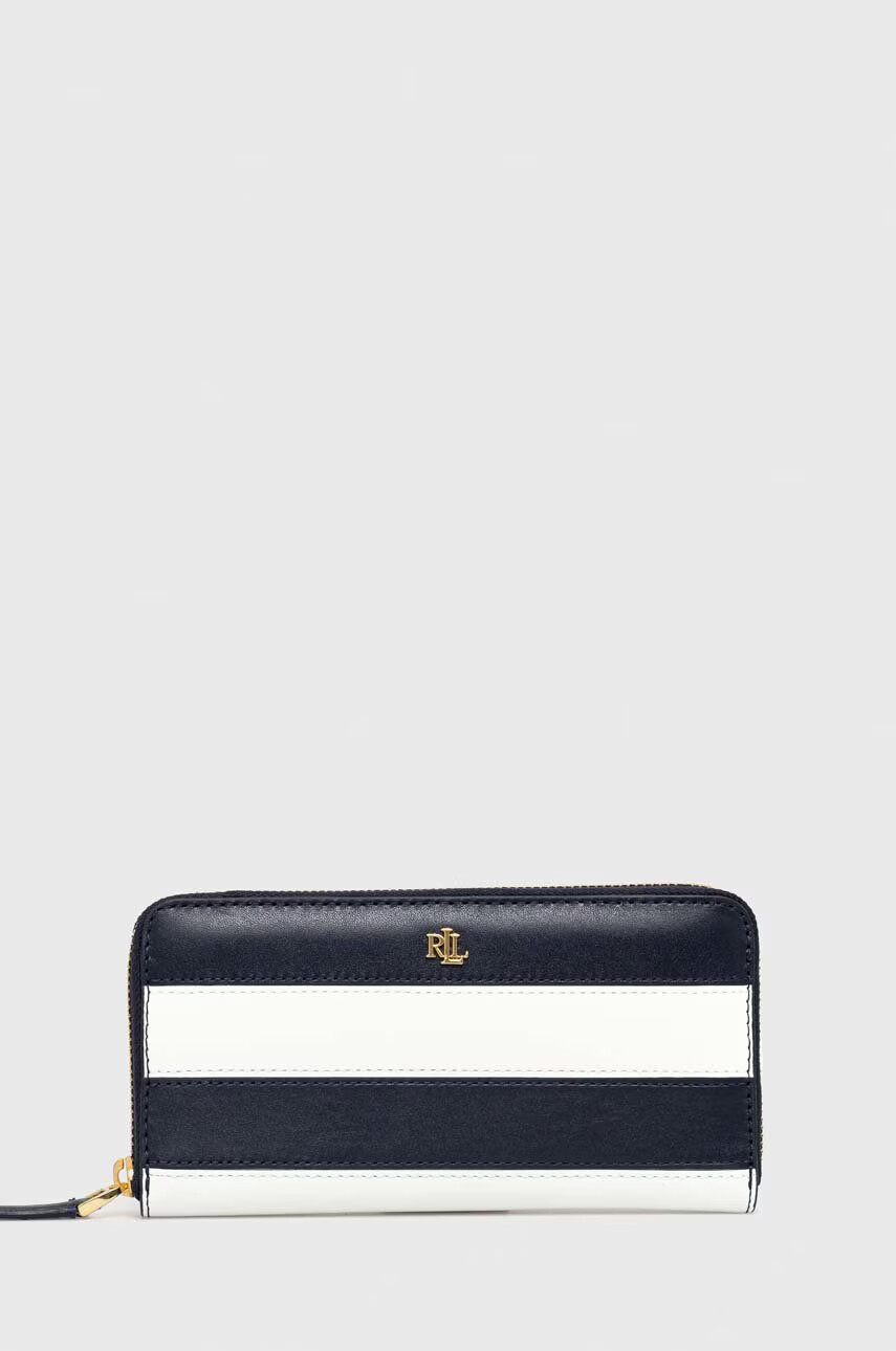 Lauren Ralph Lauren Кожен портфейл дамски в тъмносиньо - Pepit.bg