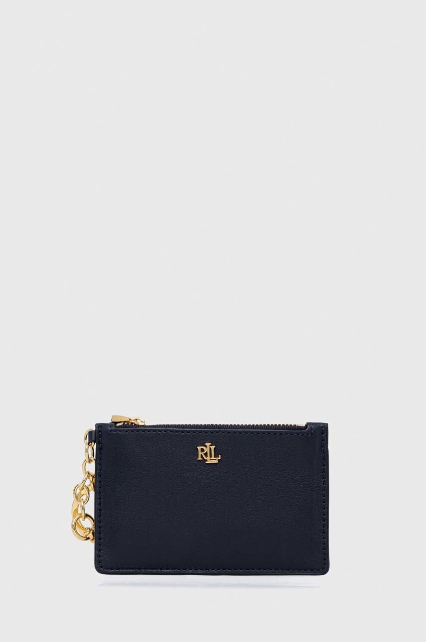 Lauren Ralph Lauren Кожен портфейл дамски в тъмносиньо - Pepit.bg