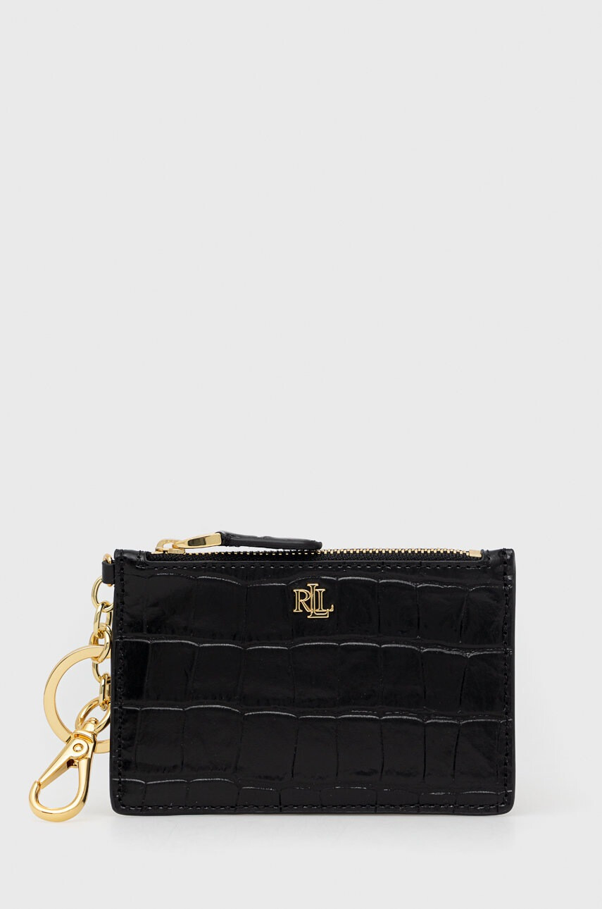 Lauren Ralph Lauren Кожен портфейл дамски в черно - Pepit.bg