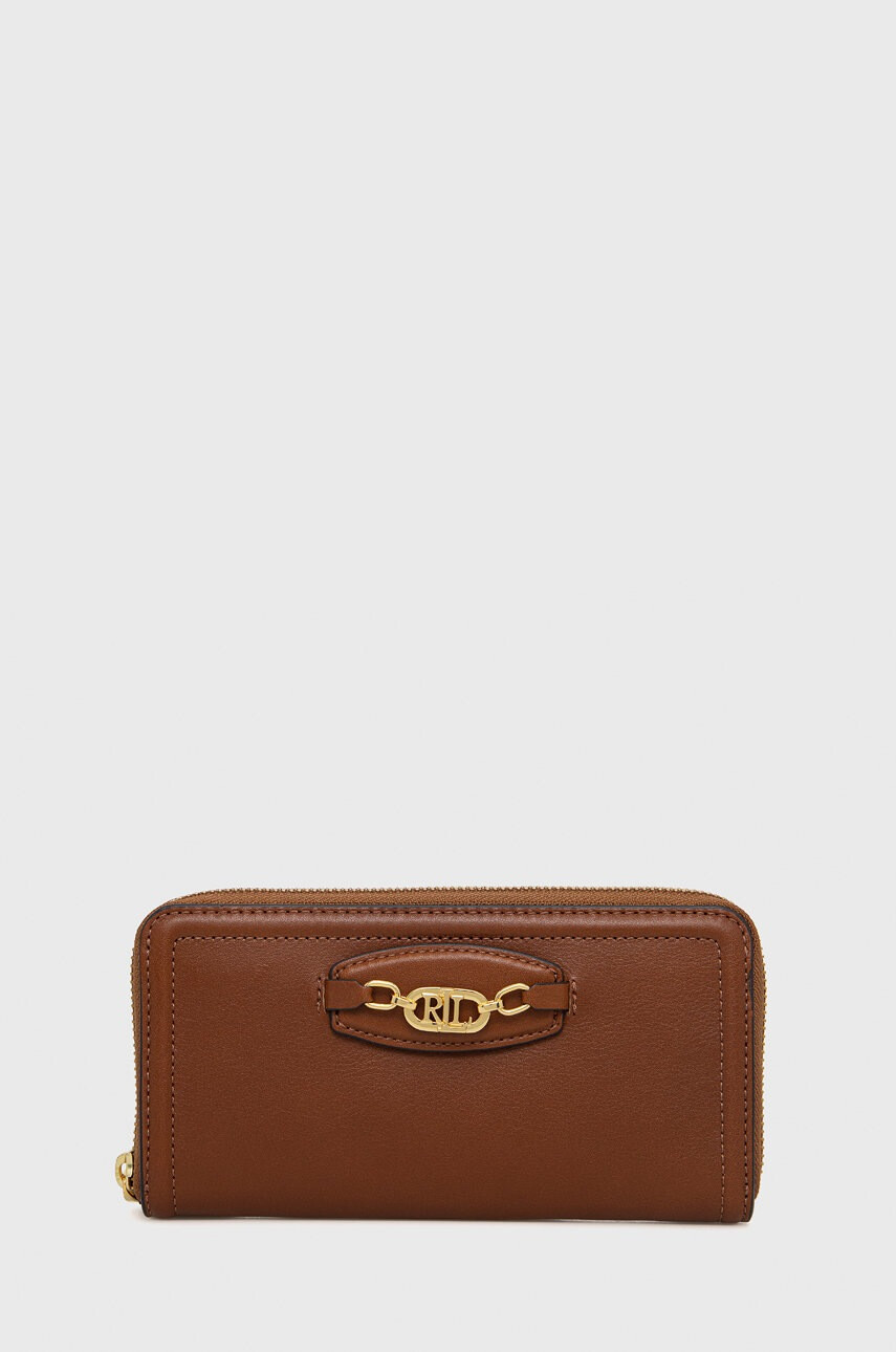 Lauren Ralph Lauren Кожен портфейл дамски в кафяво - Pepit.bg