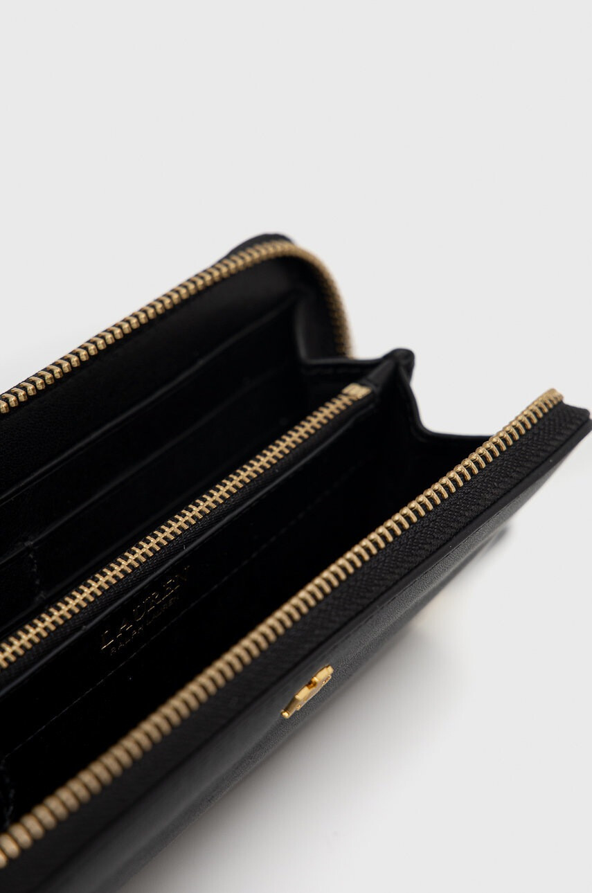 Lauren Ralph Lauren Кожен портфейл дамски в черно - Pepit.bg