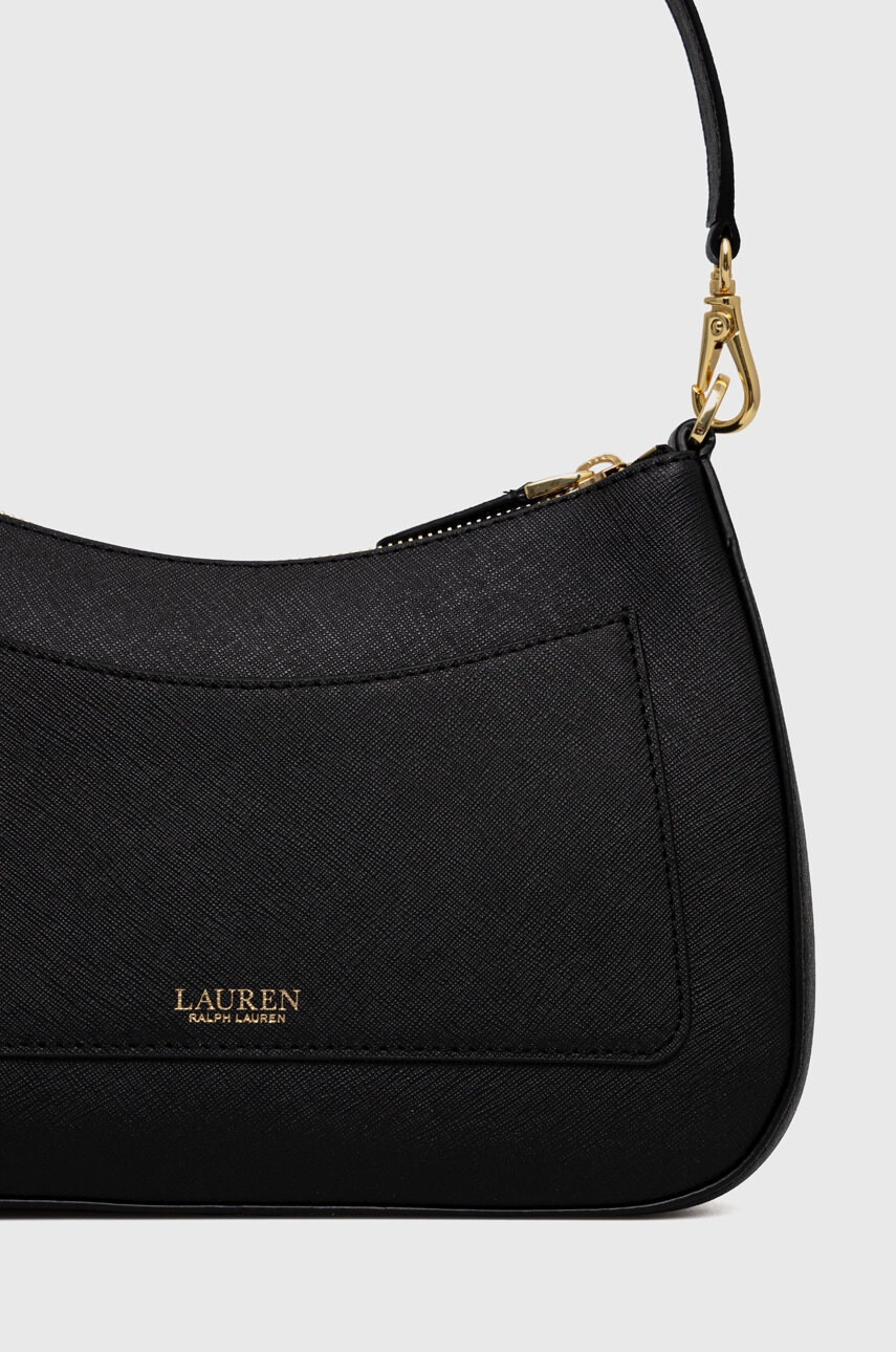 Lauren Ralph Lauren Кожена чанта в черно - Pepit.bg