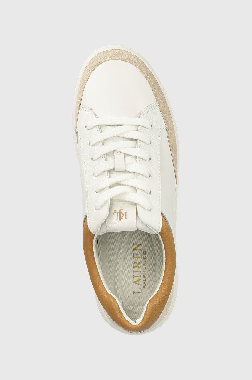 Lauren Ralph Lauren Кожени маратонки в бяло 802891470001 - Pepit.bg