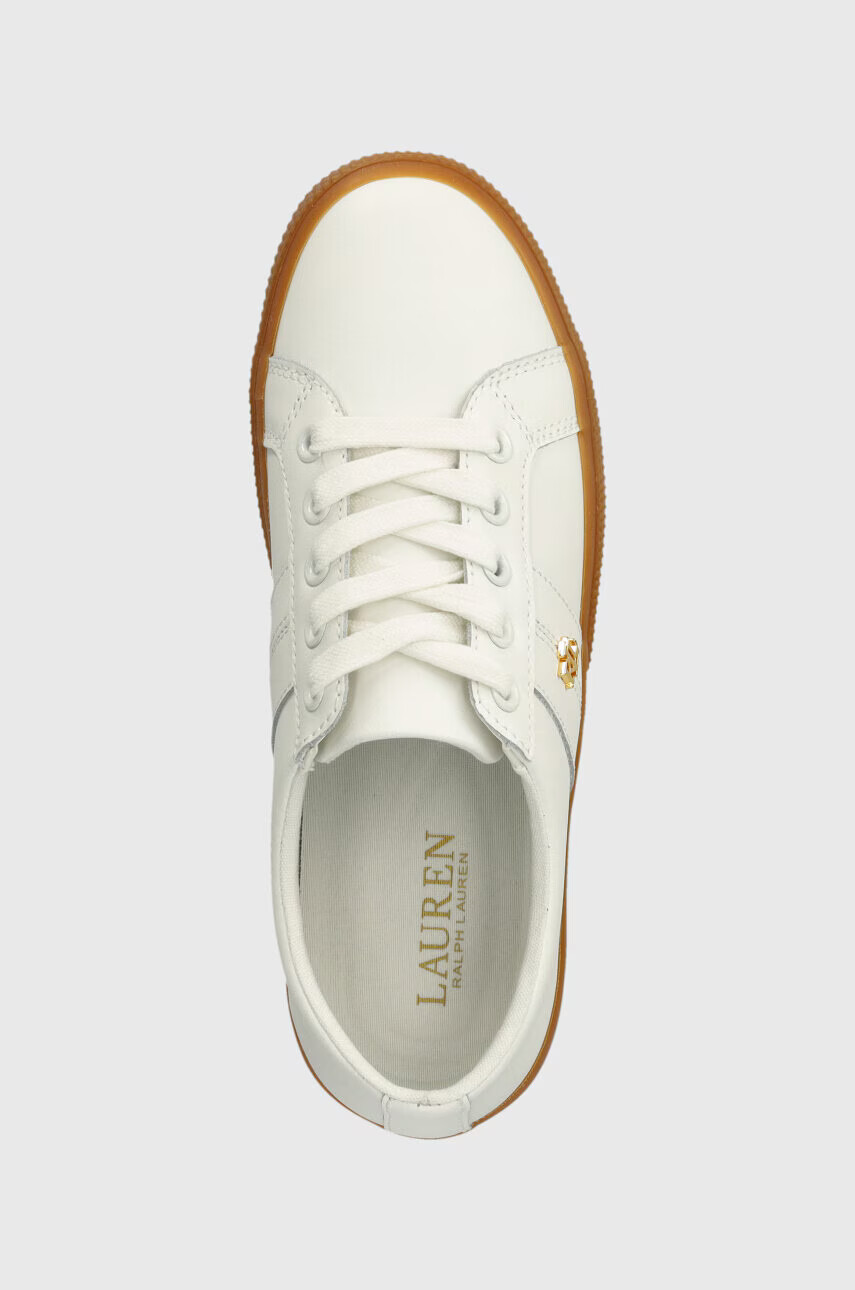 Lauren Ralph Lauren Кожени маратонки Janson IV в бяло 802916358001 - Pepit.bg