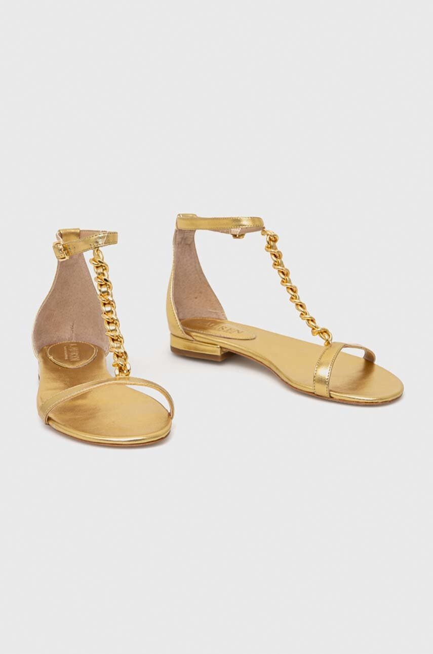 Lauren Ralph Lauren Кожени сандали 802900075001 в златисто - Pepit.bg
