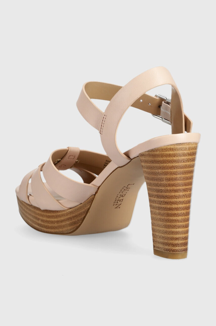 Lauren Ralph Lauren Кожени сандали Soffia в розово 802914494002 - Pepit.bg