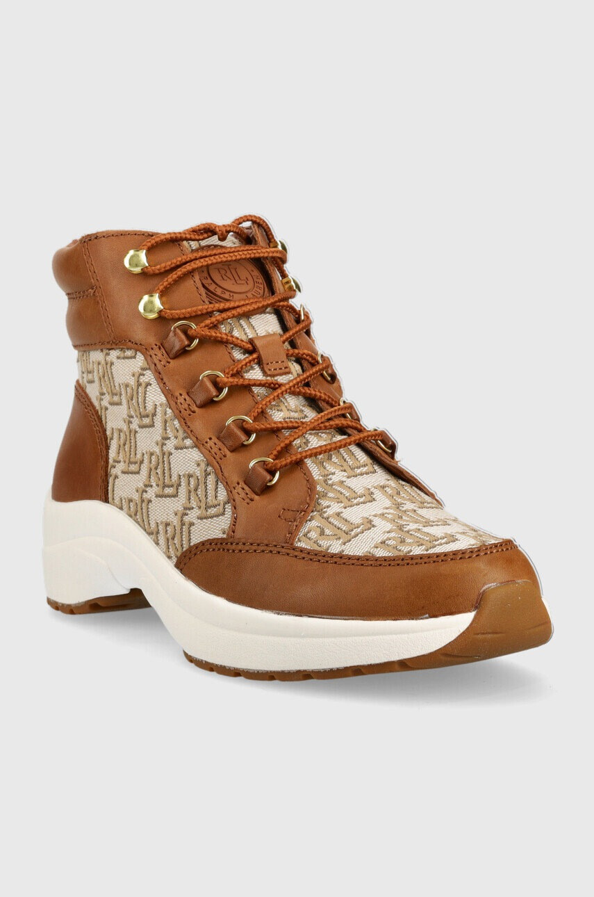 Lauren Ralph Lauren Маратонки Rylee в кафяво 802882618002 - Pepit.bg