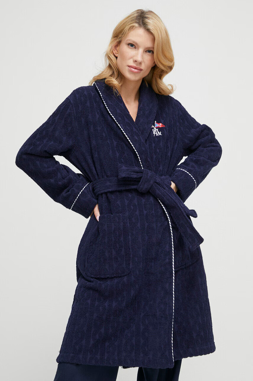 Lauren Ralph Lauren Памучен халат в тъмносиньо - Pepit.bg