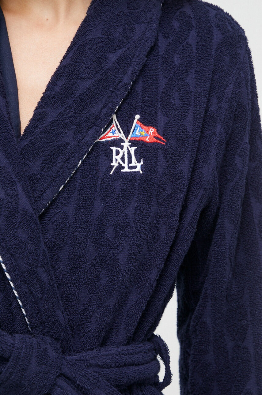 Lauren Ralph Lauren Памучен халат в тъмносиньо - Pepit.bg