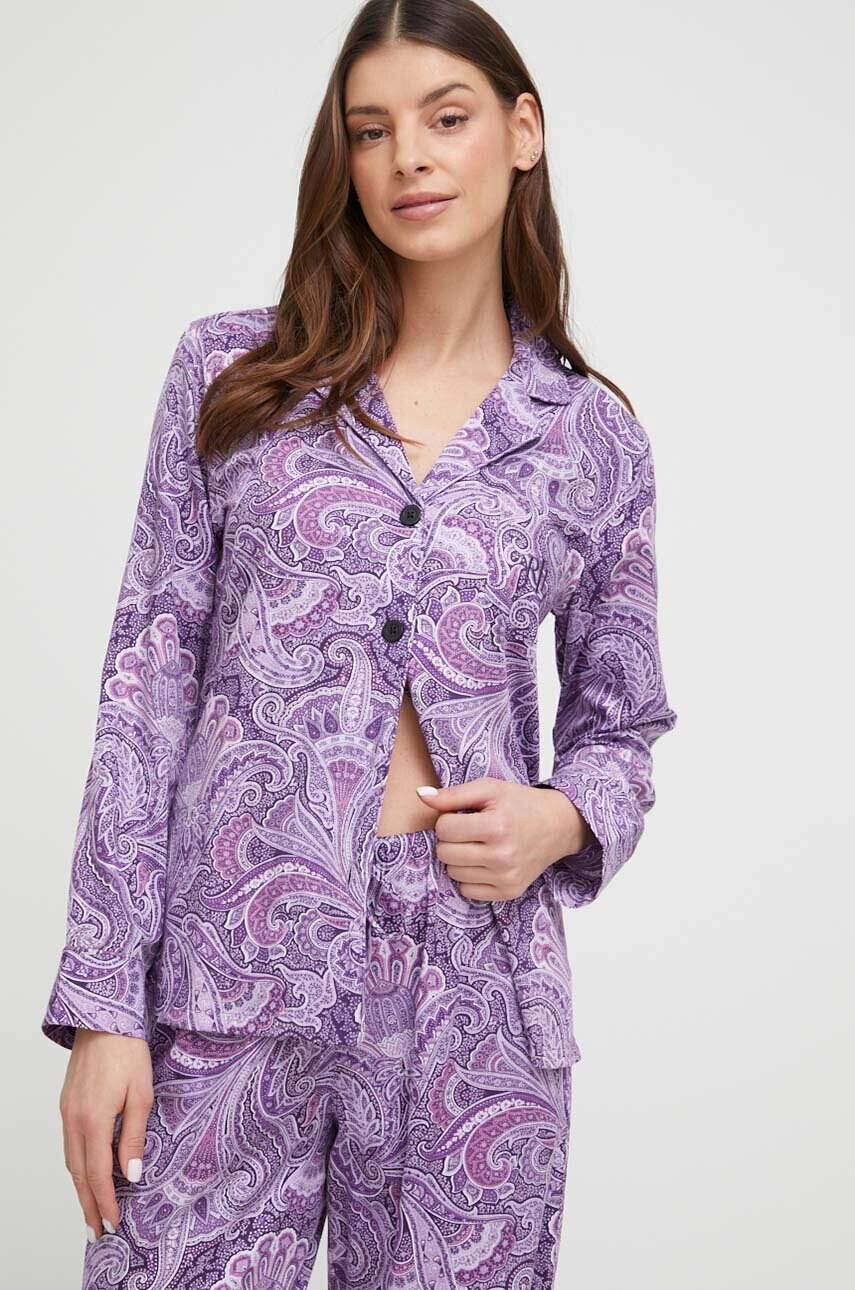 Lauren Ralph Lauren Пижама дамска в лилаво - Pepit.bg