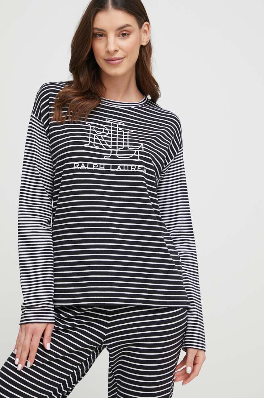 Lauren Ralph Lauren Пижама дамска в черно - Pepit.bg