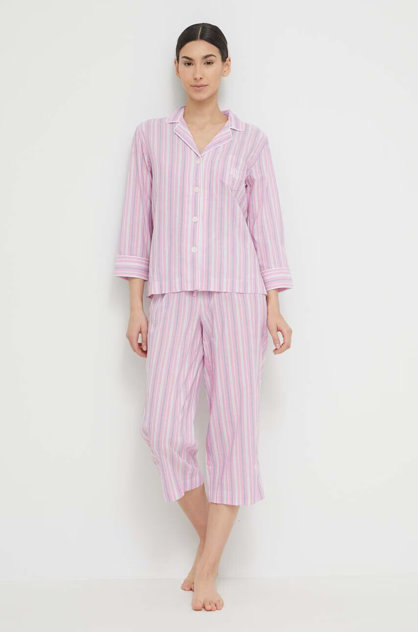 Lauren Ralph Lauren Пижама дамска в розово - Pepit.bg