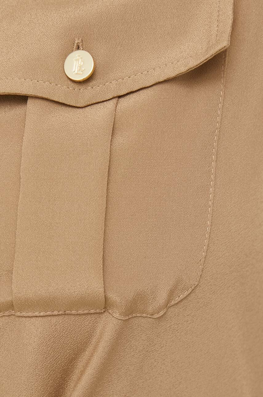 Lauren Ralph Lauren Рокля в кафяво къс модел разкроен модел - Pepit.bg