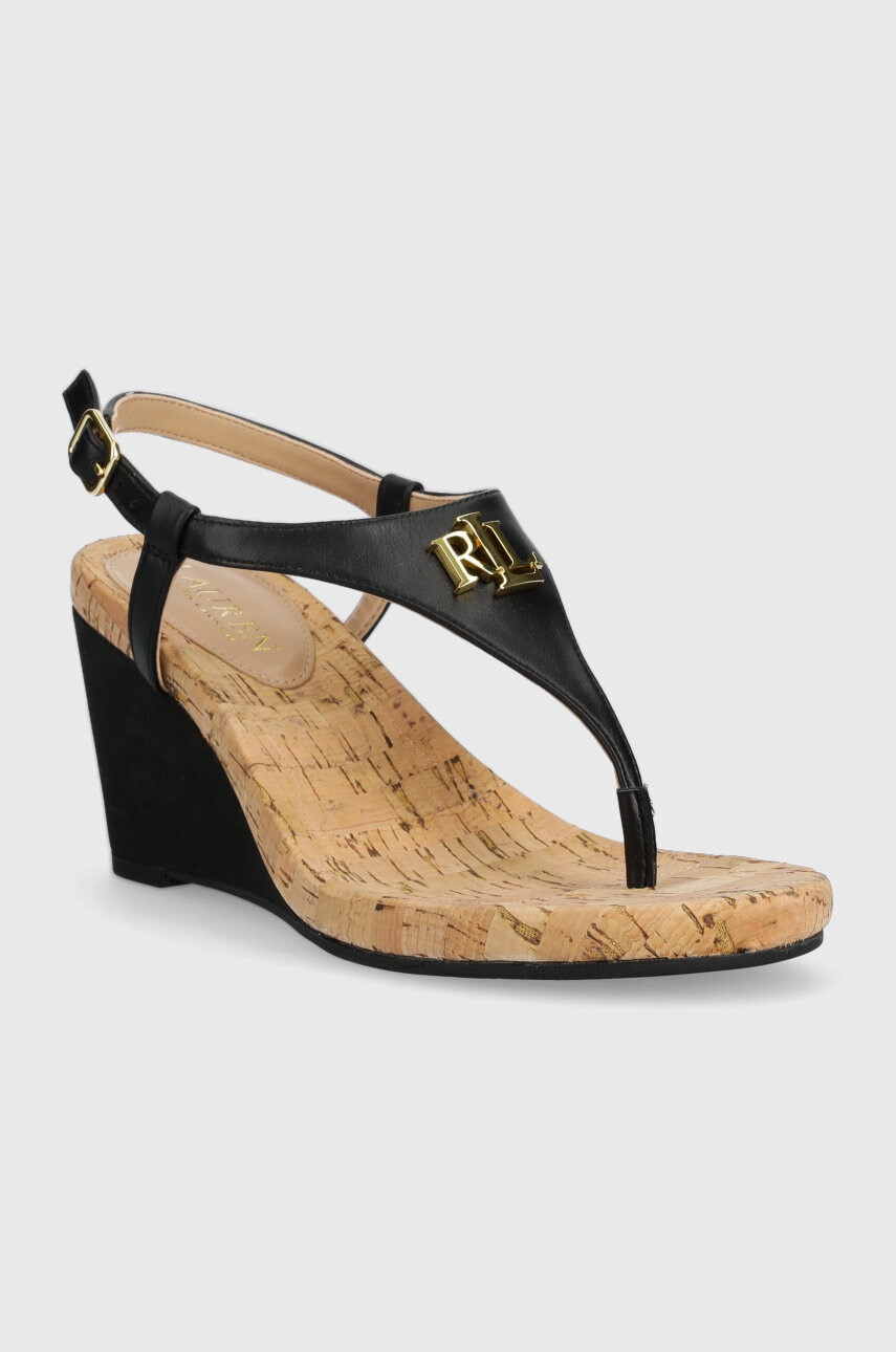 Lauren Ralph Lauren Сандали 802898612001 в черно със скосена платформа - Pepit.bg