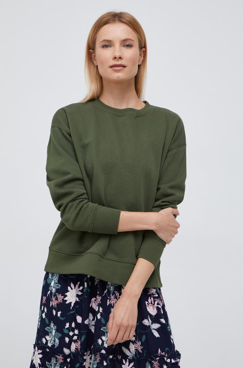 Lauren Ralph Lauren Суичър в зелено с изчистен дизайн - Pepit.bg