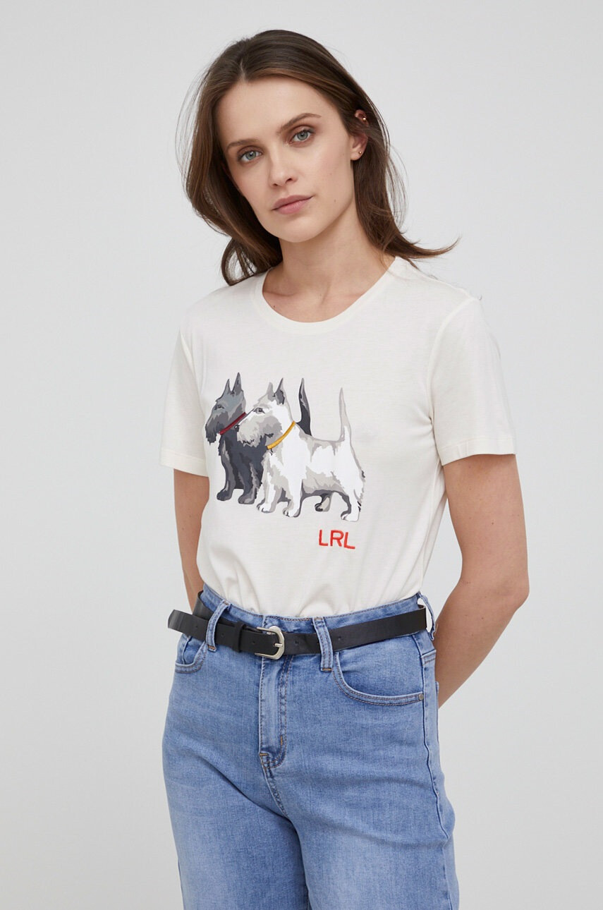 Lauren Ralph Lauren Тениска дамска в бежово - Pepit.bg