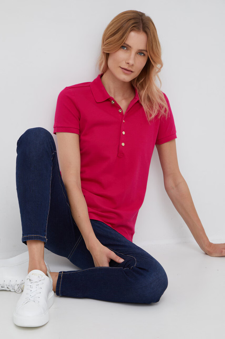 Lauren Ralph Lauren Тениска с яка в розово с яка тип peter pan - Pepit.bg
