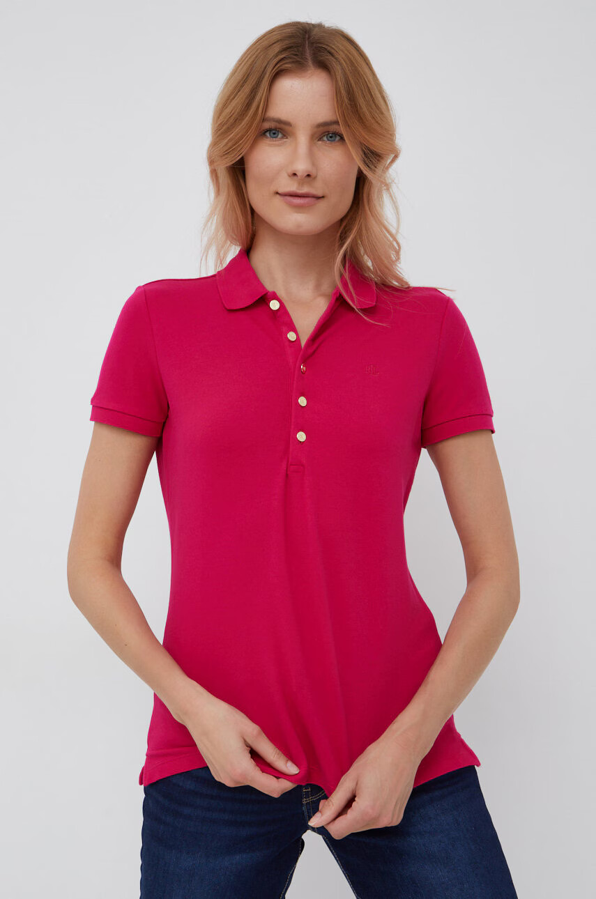 Lauren Ralph Lauren Тениска с яка в розово с яка тип peter pan - Pepit.bg