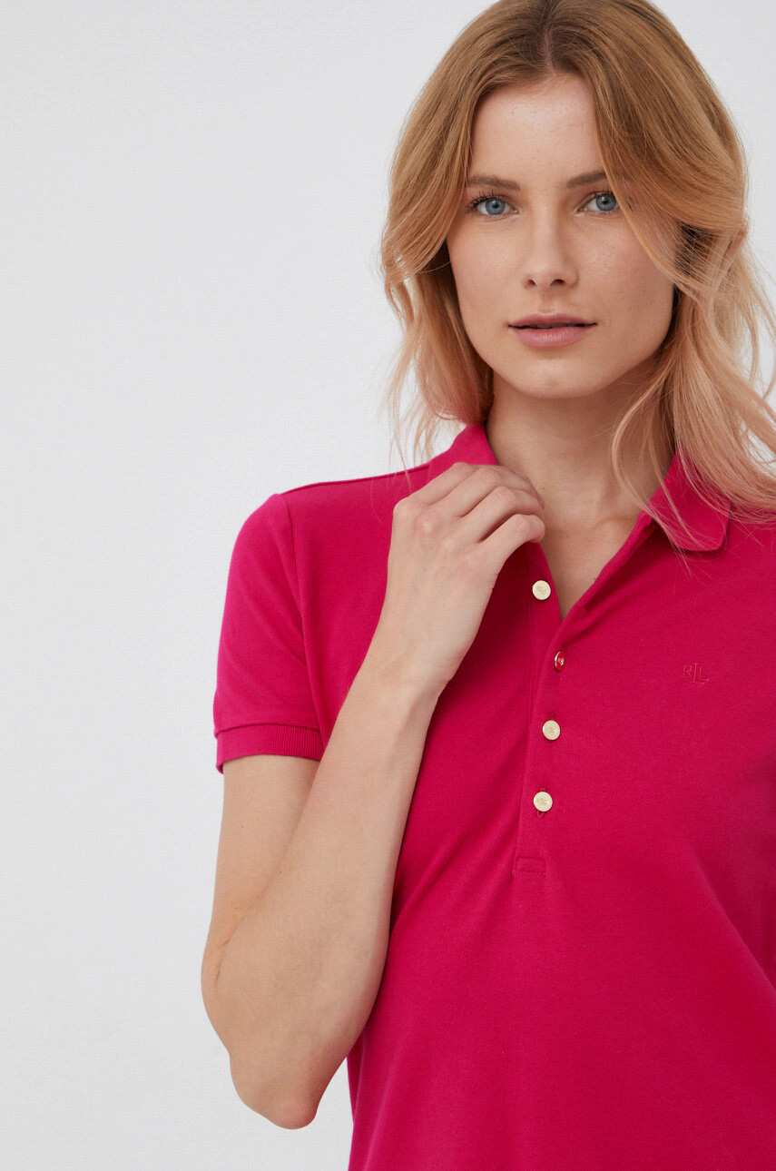 Lauren Ralph Lauren Тениска с яка в розово с яка тип peter pan - Pepit.bg