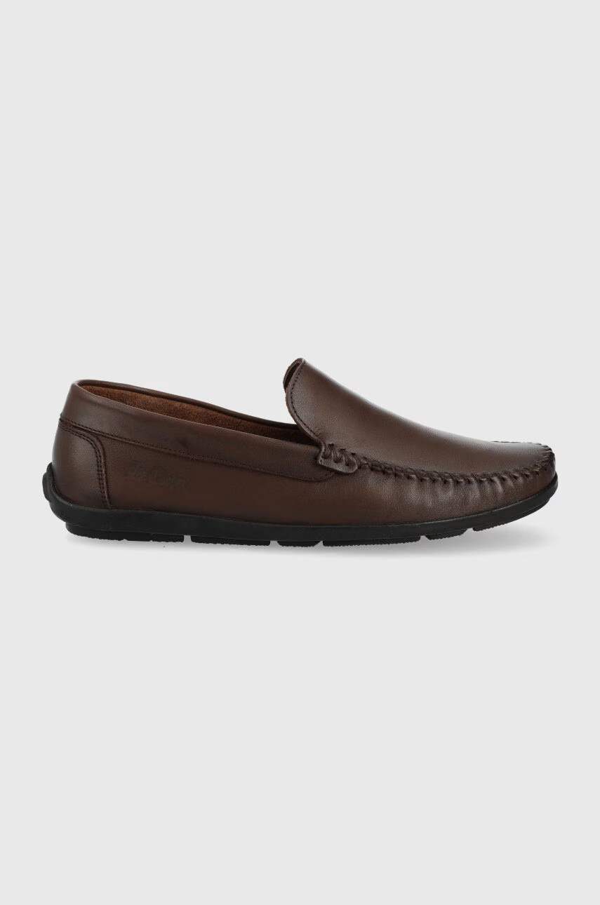 Lee Cooper Кожени мокасини мъжко в кафяво - Pepit.bg