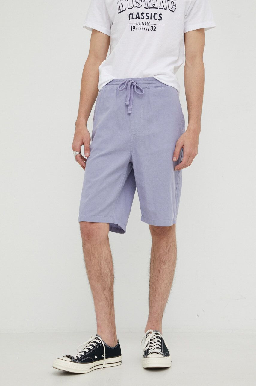 Lee Къс панталон с лен Relaxed Drawstring S Misty Lilac в лилаво - Pepit.bg